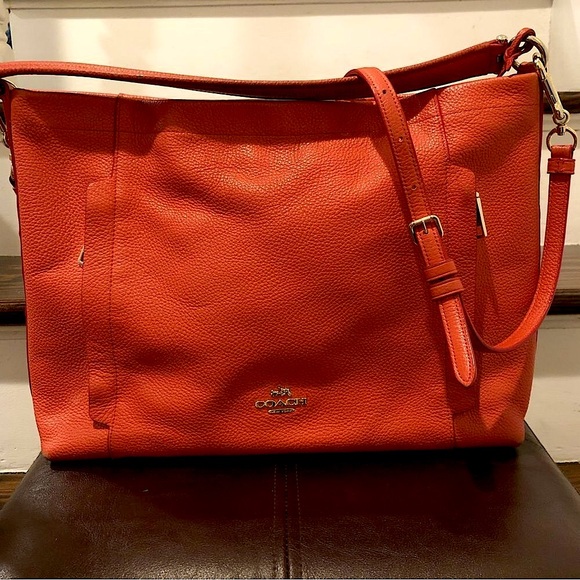 Coach Handbags - SOLD  COACH Vintage Orange Tangerine Crossbody Briefcase Shoulder Bag